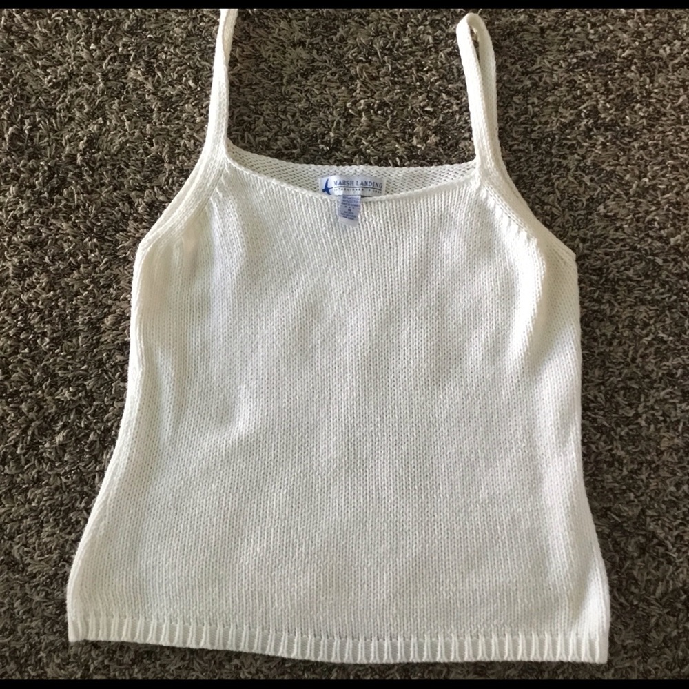 Knitted white tank top